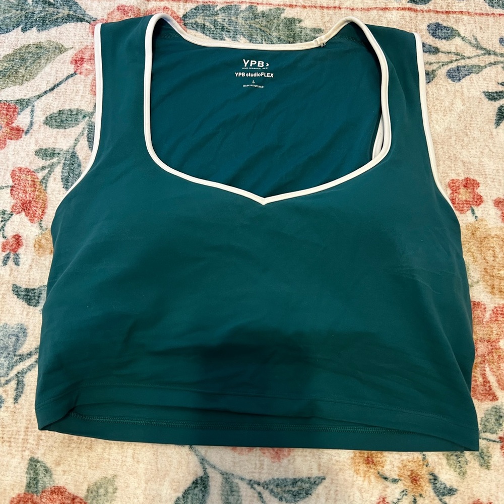 Abercrombie & Fitch YPB workout Teal Tank Top with White Edging